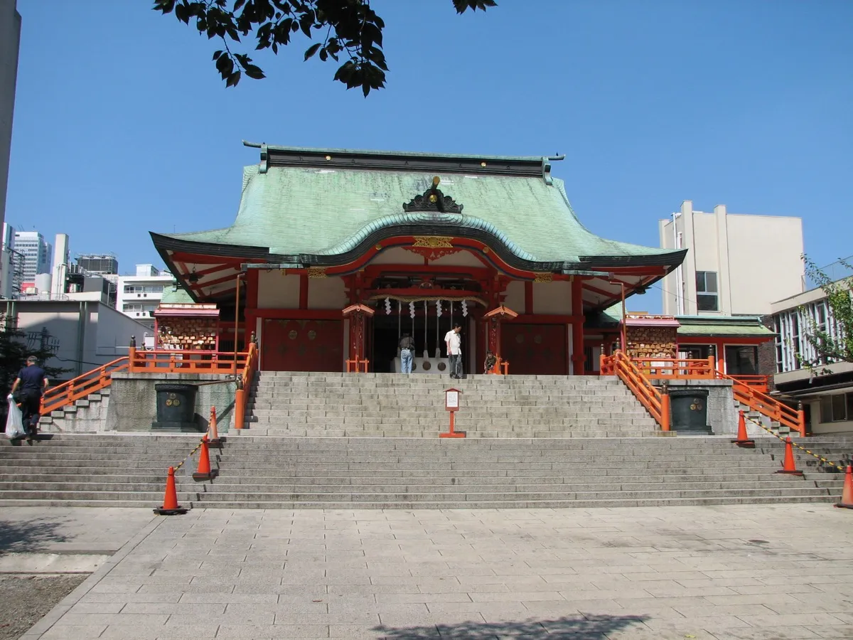 The worship hall of Hanazono Shrine